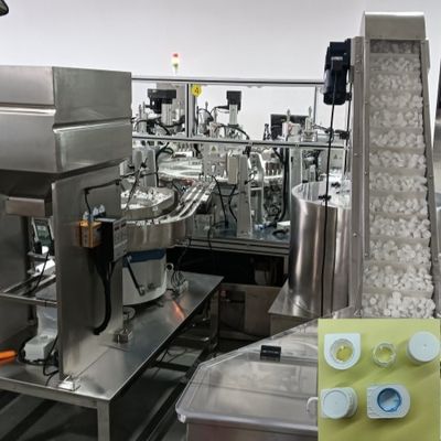 Ten Cavities Automatic Detection Stainless Steel And Aluminium Alloy Heli Milk Cap Assembly Machine