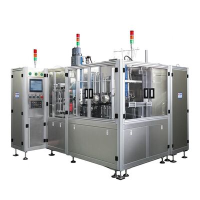 High Precision Servo Motor Double Folding Cover Assembly Machine with 14000-18000pcs/h Capacity and Stainless Steel + Aluminum Alloy Construction